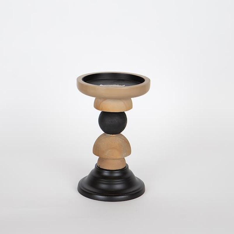 CANDLE HOLDER, WOODEN, BROWN, 12,5x12.50x19cm 752-23019