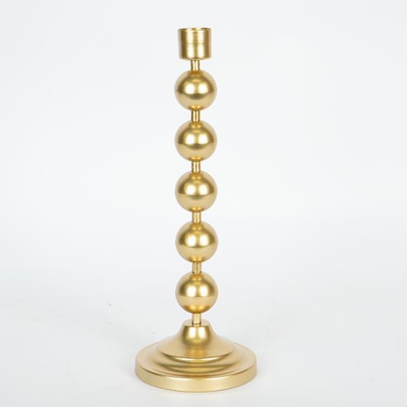 CANDLE HOLDER, METAL, GOLD,1 POSITION, 12.5x12.5x35.7CM 752-24013