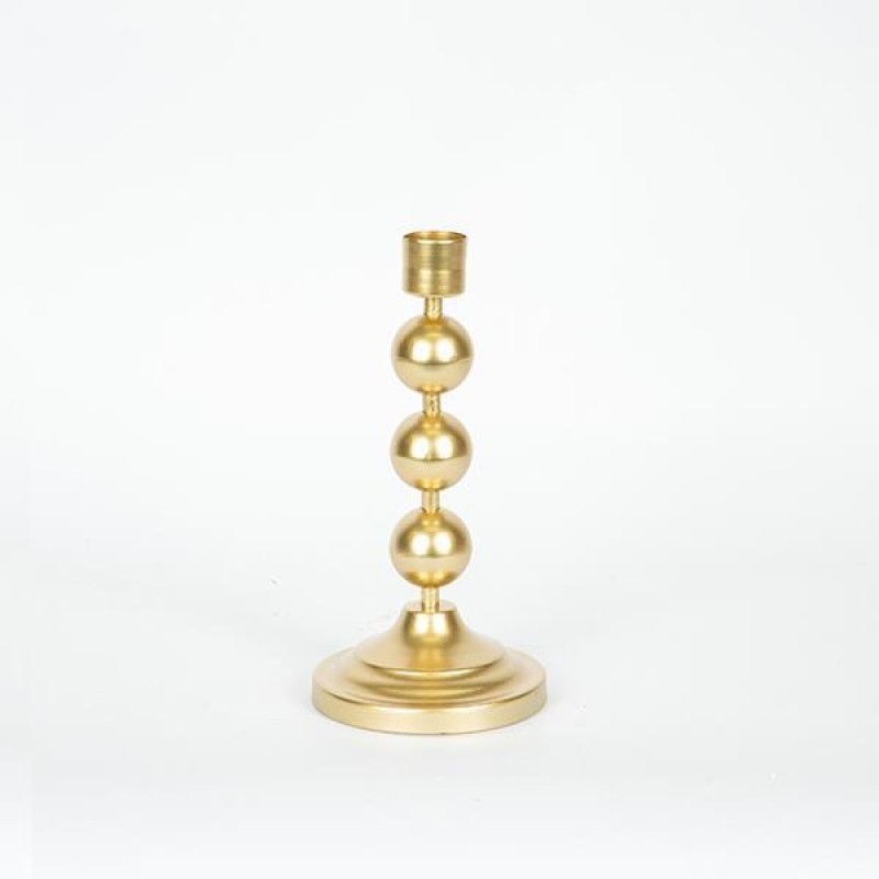 CANDLE HOLDER, METAL, GOLD,1 POSITION, 12.5x12.5x25CM 752-24014