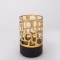 CANDLE HOLDER WITH GLASS ANDMETAL, GOLD, 1 POSITION, 13x21cm 752-24033