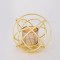 CANDLE HOLDER WITH AMBER GLASS, METAL, GOLD, 1 POSITION,  15*13cm 752-24040