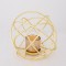 CANDLE HOLDERWITH AMBER GLASS, METAL, GOLD, 1 POSITION, 21*18cm 752-24041