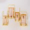 CANDLE HOLDER WITHAMBER GLASS, METAL, GOLD, 4  POSITIONS,40.5x11x38cm 752-24042