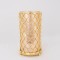 CANDLE HOLDER WITH AMBER GLASS, METAL, GOLD,1 POSITION, 13.5x25cm 752-24051