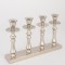 CANDLE HOLDER, METAL, SILVER,,4 POSITIONS 24x24x37cm 752-24069
