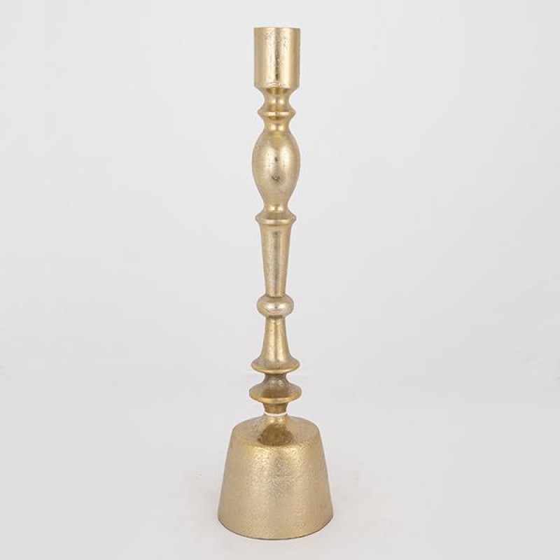 CANDLE HOLDER,ALUMINIUM, GOLD, 05x05x40cm 752-24070