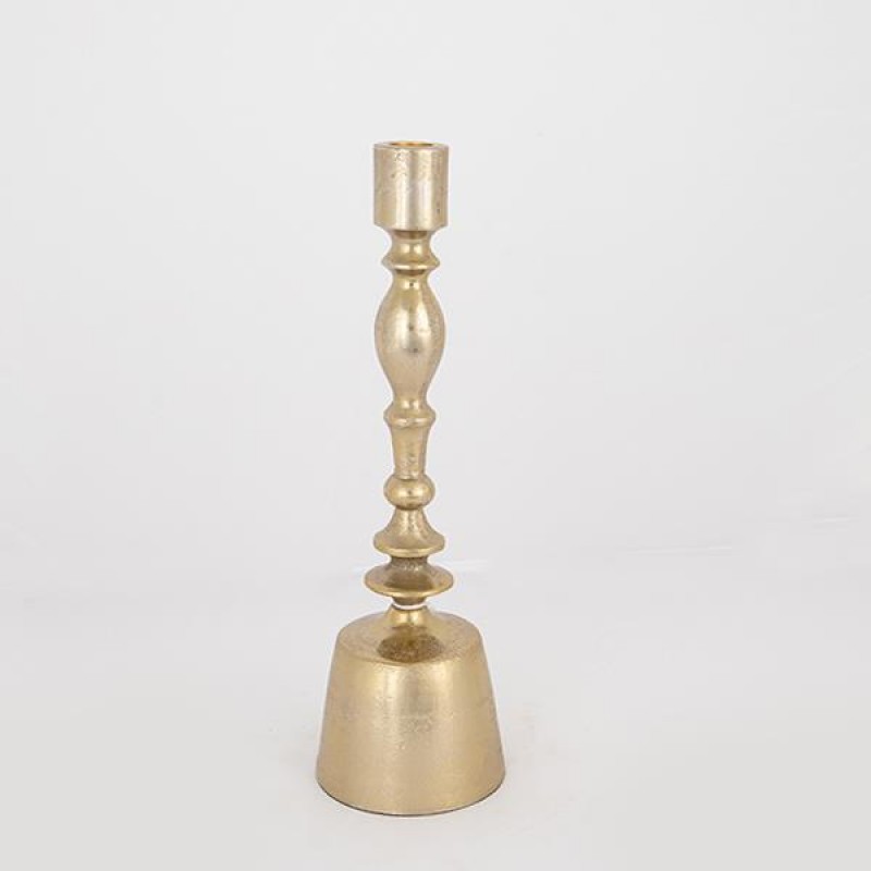 CANDLE HOLDER,ALUMINIUM, GOLD, 05x05x30cm 752-24071