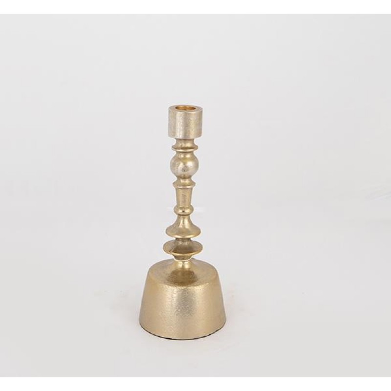 CANDLE HOLDER,ALUMINIUM, GOLD, 05x05x20cm 752-24072