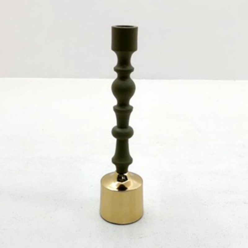 CANDLE STAND, METAL, BLACK-GOLD,6x6x24cm 752-24073