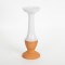CANDLE HOLDER, CERAMIC, TERRACOTTA & WHITE, 1 POSITION, 9.8x9.8x26.7cm 752-25011