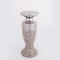 CANDLE HOLDER, CERAMIC, BROWN & SILVER, 1 POSITION, 10.5x10.5x25cm 752-25031