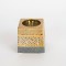 CANDLE HOLDER, CERAMIC, GOLD & GREY, 1 POSITION, 7x7x7cm 752-25033