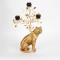 CANDLE HOLDER LEOPARD, POLYRESIN,GOLD, 3 POSITIONS, 30x15x50cm 752-26022