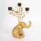CANDLE HOLDER ELEPHANT, POLYRESIN,GOLD, 3 POSITIONS, 29.5x17.5x43.5cm 752-26023