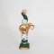 CANDLE HOLDER ELEPHANT, POLYRESIN, GREEN & GOLD, 1 POSITION 752-26033