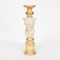 CANDLE HOLDER,  LEOPARD, POLYRESIN,  WHITE-GOLD, 10.8x11,5x36,2cm 752-26039