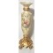 CANDLE HOLDER, PORCELAIN, BEIGE-GOLD, 9.5x9.5x12cm 752-26047