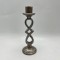 CANDLE HOLDER, POLYRESIN, SILVER, 8.5x8.5x25.50cm 752-26056