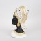 DECORATIVE SCULPTURE, RESIN, FEMALE IN GOLD TURBAN, WHITE-GOLD-BLACK 17.5x10x31cm 752-27045