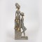 DECORATIVE SCULPTURE, RESIN, COUPLE, GOLD-GREEN16x10x41cm 752-27054