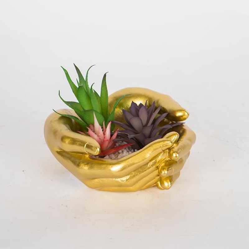 DECORATIVE SCULPTURE, HAND & FLOWER , 18.5x15.5x7.5cm 752-27066