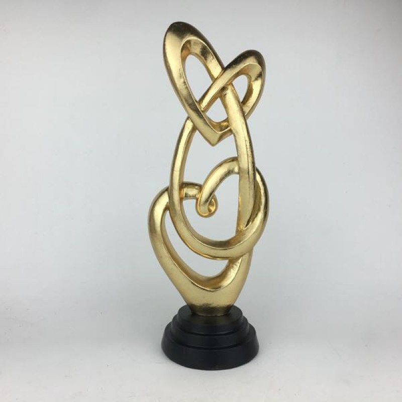 DECORATIVE SCULPTURE, HEART, GOLD & BLACK, 12.5x10.3x33cm 752-27144