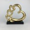 DECORATIVE SCULPTURE, HEART, GOLD & BLACK, 20.5x5.2x19.5cm 752-27150