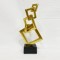 DECORATIVE SCULPTURE, SQUARE, GOLD-BLACK, 14.5x7.5x27.5cm 752-27151