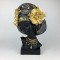 DECORATIVE SCULPTURE, FEMALE IN TURBAN-ROSES, 17.6x12.6x29.5cm 752-27153