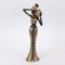 DECORATIVE SCULPTURE, FEMALE WITH AN AMPHORA, POLYRESIN,BLACK-GOLD-SILVER, 13x7.5x39.5cm 752-27159
