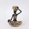 DECORATIVE SCULPTURE, FEMALE WITH AN AMPHORA, POLYRESIN,BLACK-GOLD-SILVER, 17.5x13x23.5cm 752-27160