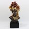TABLE DECO, FACE WITH FLOWERS, BLACK & GOLD, 14.5x11.5x34cm 752-27191