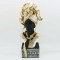 TABLE DECO, FACE, BLACK-GOLD-WHITE, 18.5x17x40.5cm 752-27192