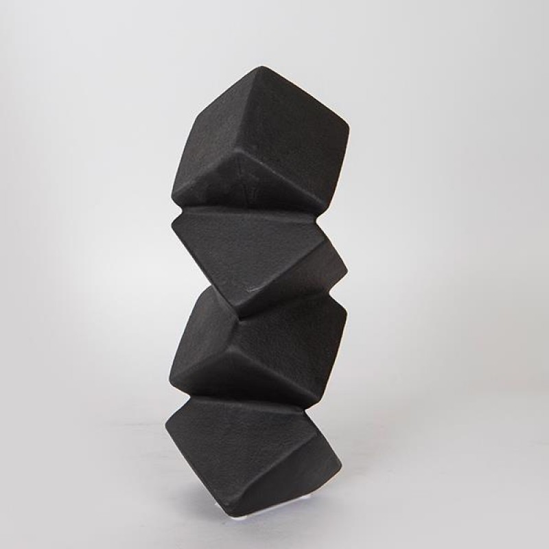 DECORATIVE, CERAMIC, CUBES, WHITE, 10x10x29cm 752-28511