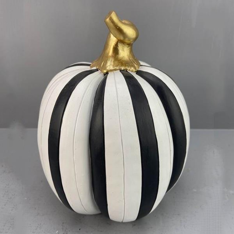 DECORATIVE, PUMPKIN, BLACK & WHITE, 15x15x19cm 752-28520