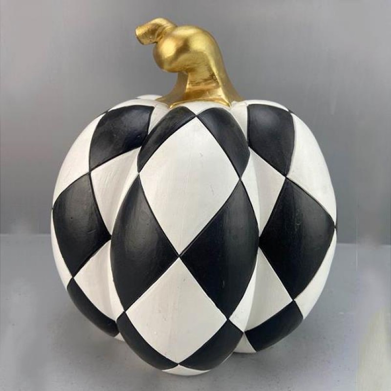 DECORATIVE, PUMPKIN, BLACK & WHITE, 21x20x23cm 752-28522