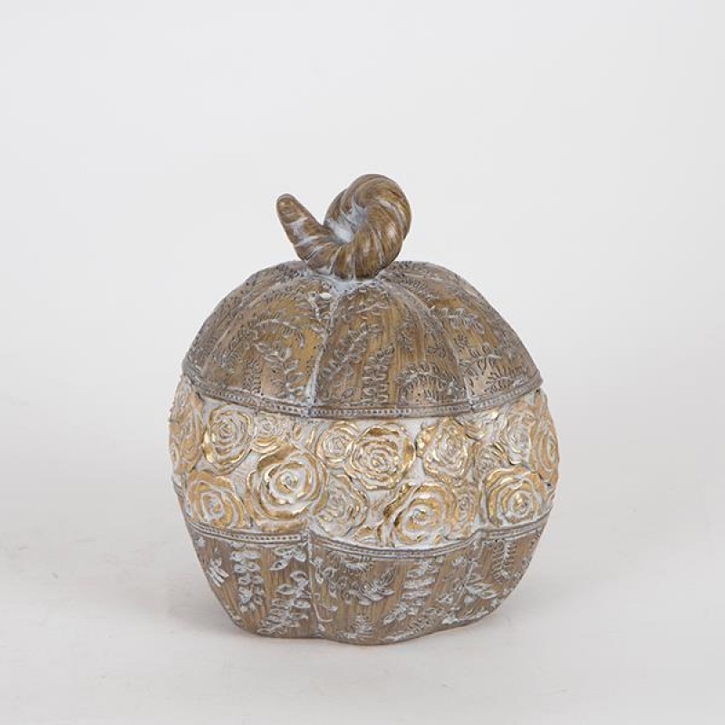 ДЕКОРАТИВНА ТИКВА ЗЛАТНО & КАФЯВО 15.5X15X17CM