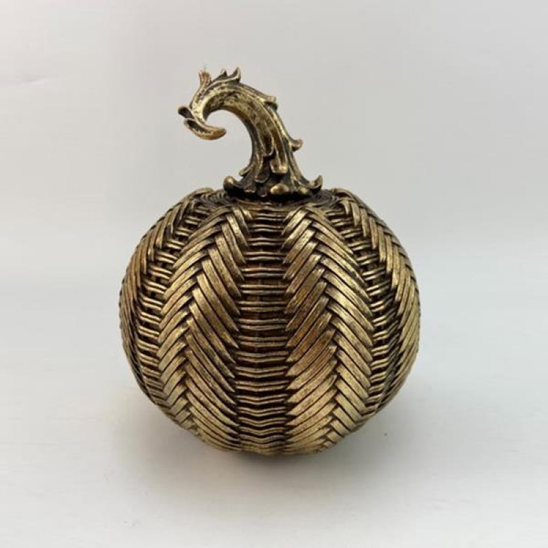 DECORATIVE, PUMPKIN, GOLD-BLACK, 16x19cm 752-28525