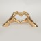 TABLE  DECORATIO, POLYRESIN, HEART  SHAPED HANDS, GOLD, 27.5x6.5x11.4cm 752-28535