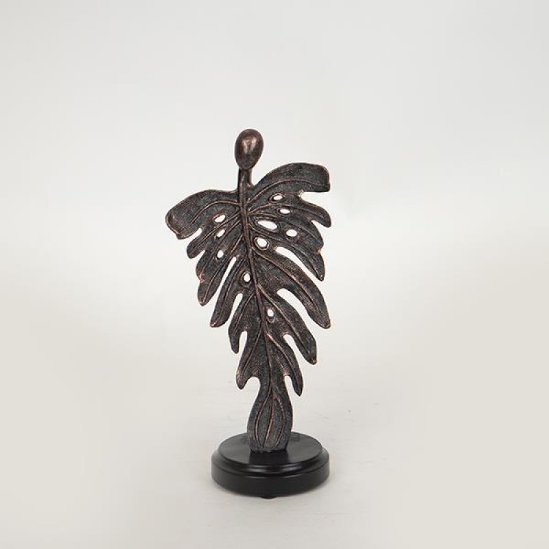 TABLE DECORATION, POLYRESIN, FERN LEAF, BLACK,10.2x7.5x22.5cm 752-28542
