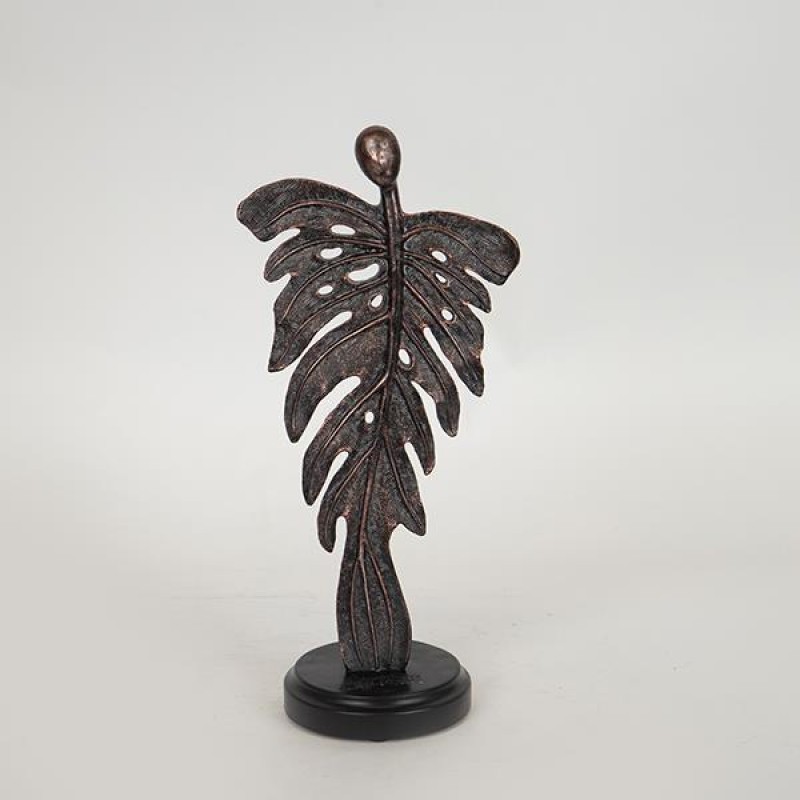 TABLE DECORATION, POLYRESIN, FERN LEAF, BLACK,13x9x28.3cm 752-28543