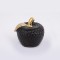 DECORATIVE APPLE, CERAMIC, BLACK & GOLD, 11x10x10.5cm 752-28564