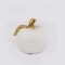 DECORATIVE APPLE, CERAMIC, WHITE & GOLD, 13.5x12.5x13.5cm 752-28565