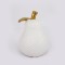 DECORATIVE PEAR, CERAMIC, WHITE & GOLD, 14.5x13.8x19cm 752-28567