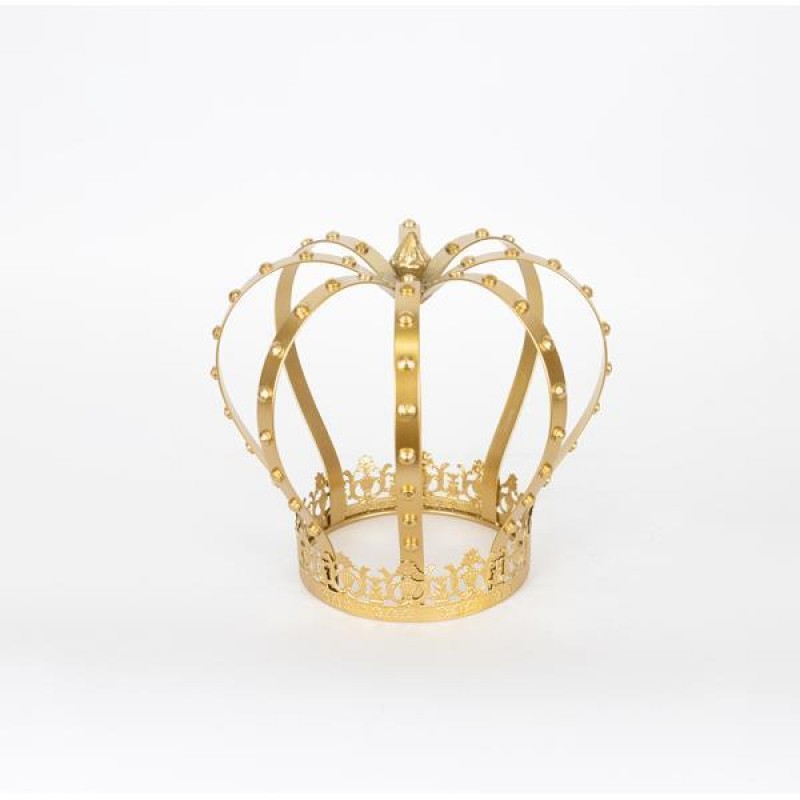 CROWN DÉCOR, МЕТАЛ, ЗЛАТИСТ, 26.5X26.5X25.5CM