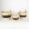 STRAW BASKETS, BROWN & BLACK , SET 3PCS, 3 SIZES 752-32014