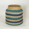 SEA GRASS BASKET,  BLUE-NTURAL, 26x26x3cmcm 752-32016