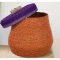 SEA GRASS BASKET, ORANGE-PURPLE, 32x32x24cm 752-32017
