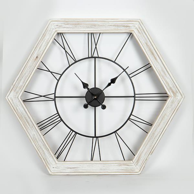 WALL CLOCK, METAL, WHITE, 82x4x71cm 753-10014