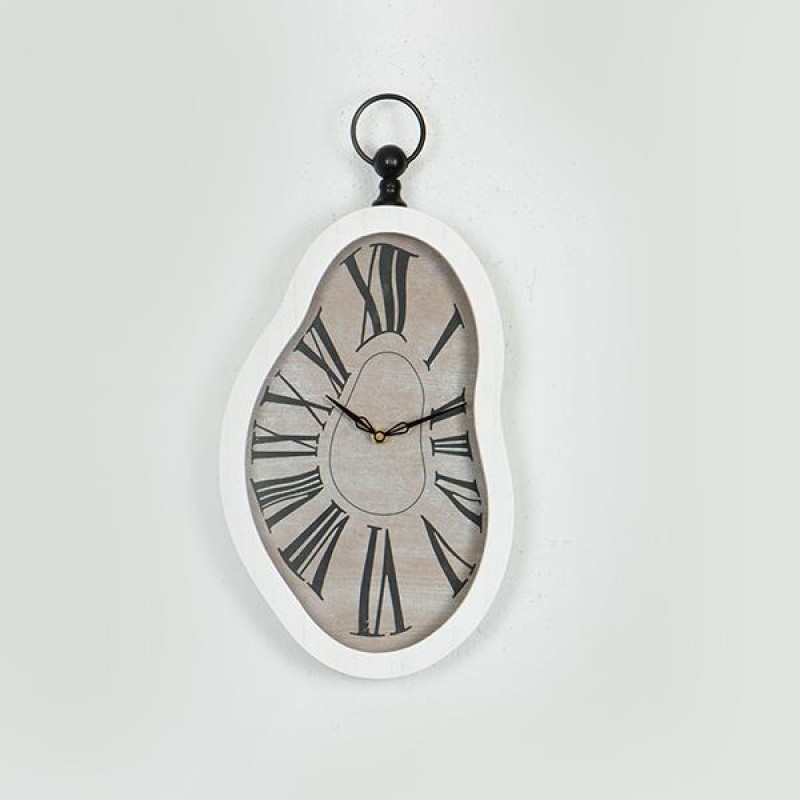 WALL CLOCK, METAL, WHITE, 25.5x5.5x50.5cm 753-10017